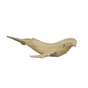 8 Inch Hand Carved Whale Wooden Sculpture Figurine